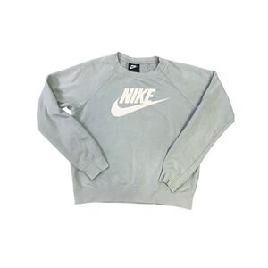 Nike Pullover Logo Cropped Sweatshirt, Women's XS Powder‎ Blue/White Athleisure
